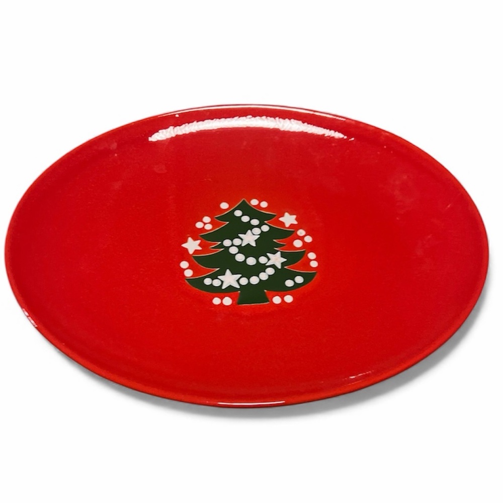 WAECHTERSBACH Christmas Tree Red Oval 13" Serving Platter Tray Red Germany Made